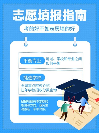 志愿填报报考指南蓝色极简风小红书