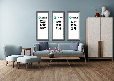 室内墙壁上画框模板模型设计展示