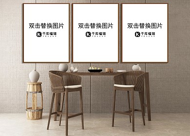 室内墙壁模板展示画框模型灰色简洁样机