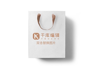 白色简约纸袋子样机