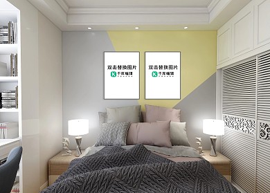 室内画框模板设计模型展示白色墙