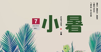 简约大气小暑封面设计新媒体横版海报