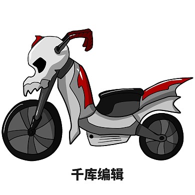 手绘灰色摩托