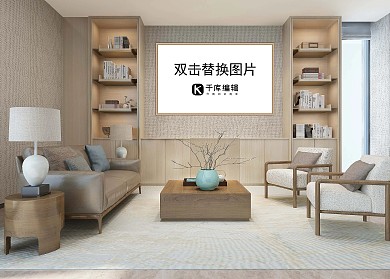 室内墙壁上装饰画画框模板模型灰色简约风格样机