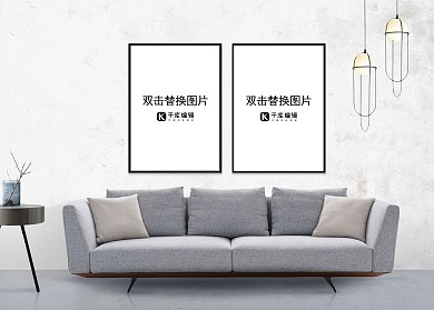 室内墙壁模板画框模型设计白色简约大气样机