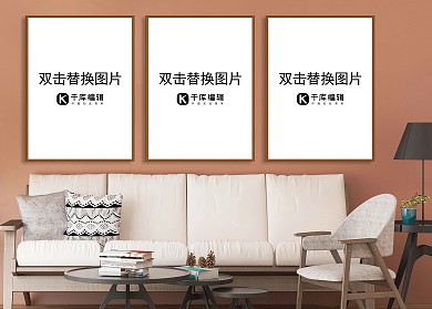 室内画框模板模型展示设计灰色墙壁简约样机