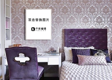 卧房装饰画画框模型模板设计白色创意样机