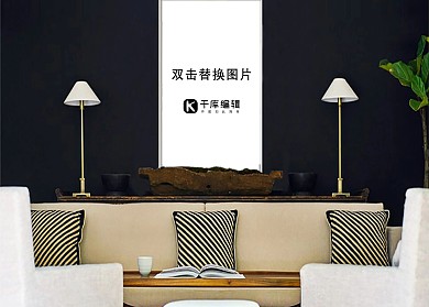 客厅装饰模板画框模型展示设计白色创意风格样机