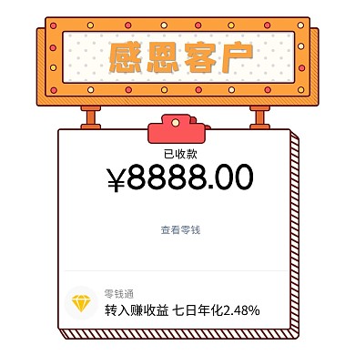 卡通几何商红包收款朋友圈封面几何边框橘色卡通风封面