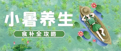 小暑池塘荷叶绿色简约清新公众号首图
