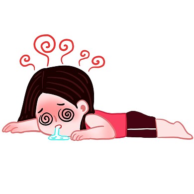 女孩中暑热趴下表情包