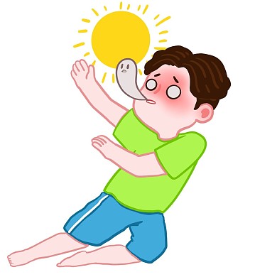 热晕中暑男孩表情包
