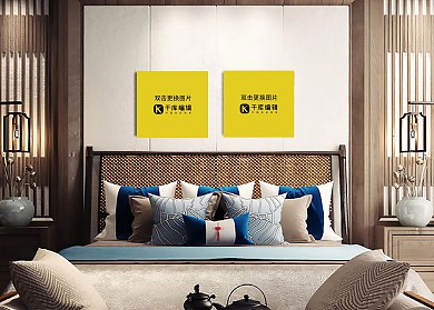 家居装饰画画框白色墙创意样机