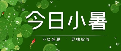 今日小暑荷叶绿色清新公众号首图
