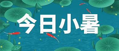 今日小暑荷花绿色清新公众号首图