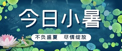 今日小暑荷叶绿色清新公众号首图