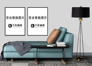 室内画框模板模型设计展示白色墙壁简洁风格样机