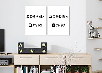 家居装饰画背景画框设计模板白色墙时尚样机