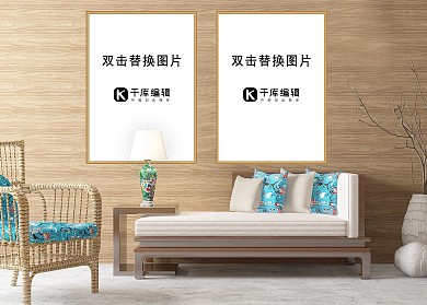 室内墙壁模板画框模型展示设计白色简约样机