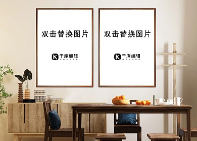 室内画框模板设计模型展示灰色墙壁简约样机