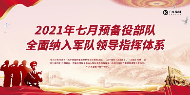 预备役改革部队红色党建风展板