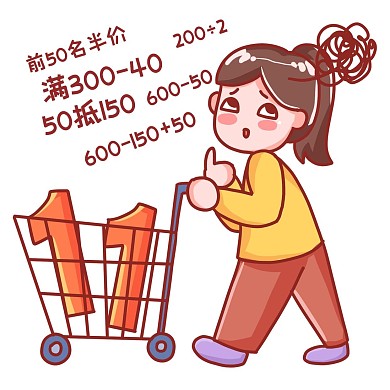 双十一购物车规则女孩表情包