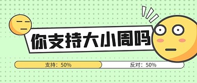 大小周话题讨论表情包绿色简约公众号封面