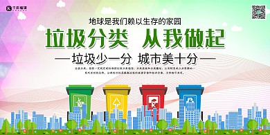 垃圾分类讲文明环保展板