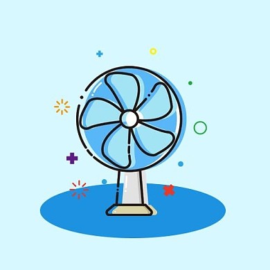 图标小电扇蓝色mbe风公众号次图