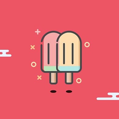 图标雪糕红色meb风简约公众号次图