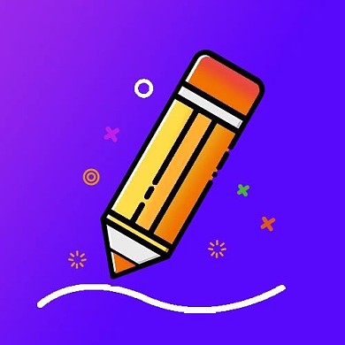 图标铅笔紫色简约mbe风公众号次图