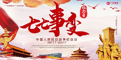 七七事变卢沟桥抗日公益宣传展板