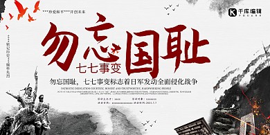 七七事变勿忘国耻展板