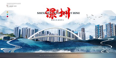 旅游城市白色简约展板