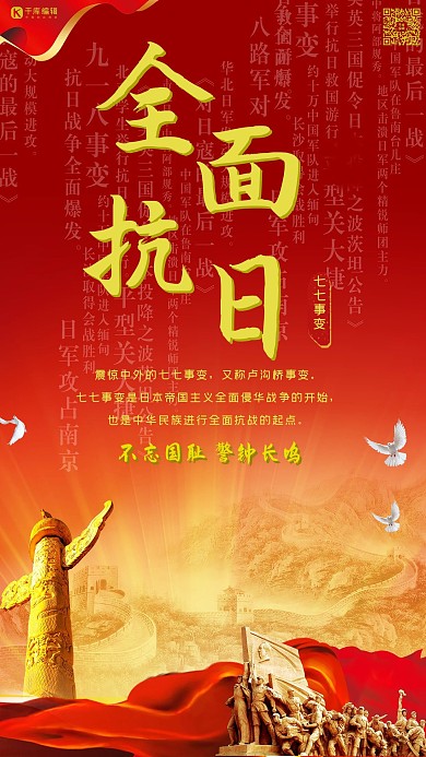 77事变七七事变纪念日82周年海报