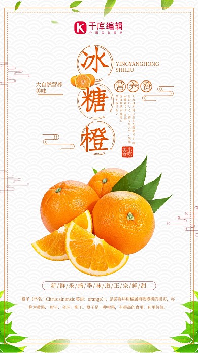 创意中国风冰糖橙促销海报