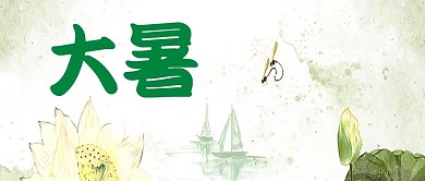 简约清新大暑二十四气节海报