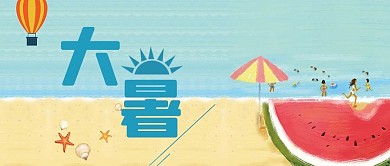 清新24节气大暑海报设计