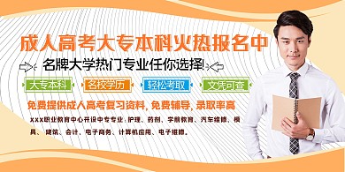 成人高考几何黄色大气商务展板