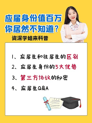 应届身份的价值女学生黄色简约小红书配图