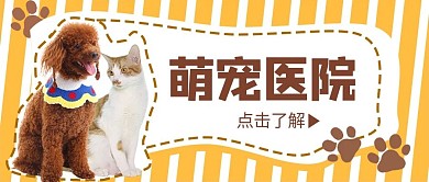 宠物医院狗猫黄色创意公众号首图