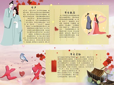 七夕来历Word手抄报