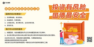 金融投资国债债券橙色简约展板