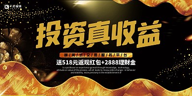 黑金风投资理财投资收益金融海报展板