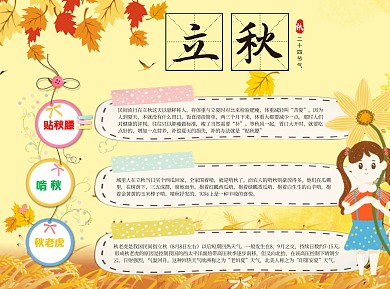 立秋word小报手抄报模板