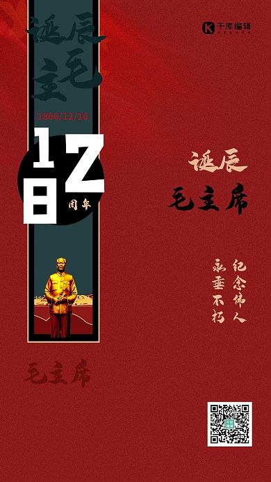 毛主席128周年诞辰海报