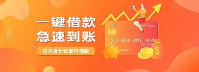 金融理财信用借款橙色简约电商全屏banner