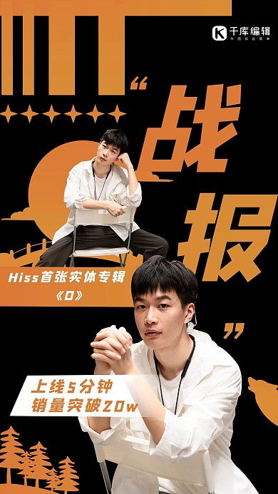 明星战报实绩黄色,黑色暗黑风海报
