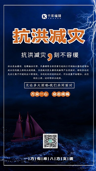 抗洪减灾海报