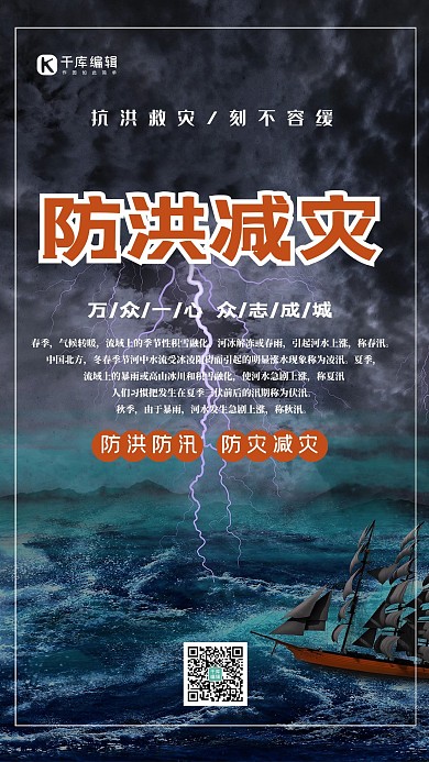 洪水预警海报